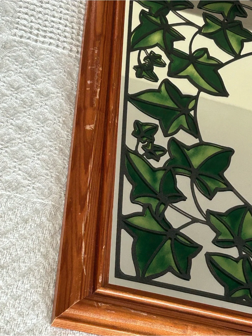 Framed Ivy Vine Decorative Wall Mirror - Green
